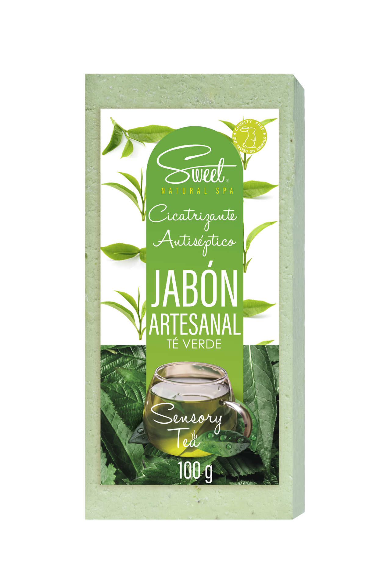 JABON ARTESANAL CICATRIZANTE / ANTISEPTICA  100g  Te Verde