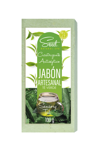 
                  
                    JABON ARTESANAL CICATRIZANTE / ANTISEPTICA  100g  Te Verde
                  
                