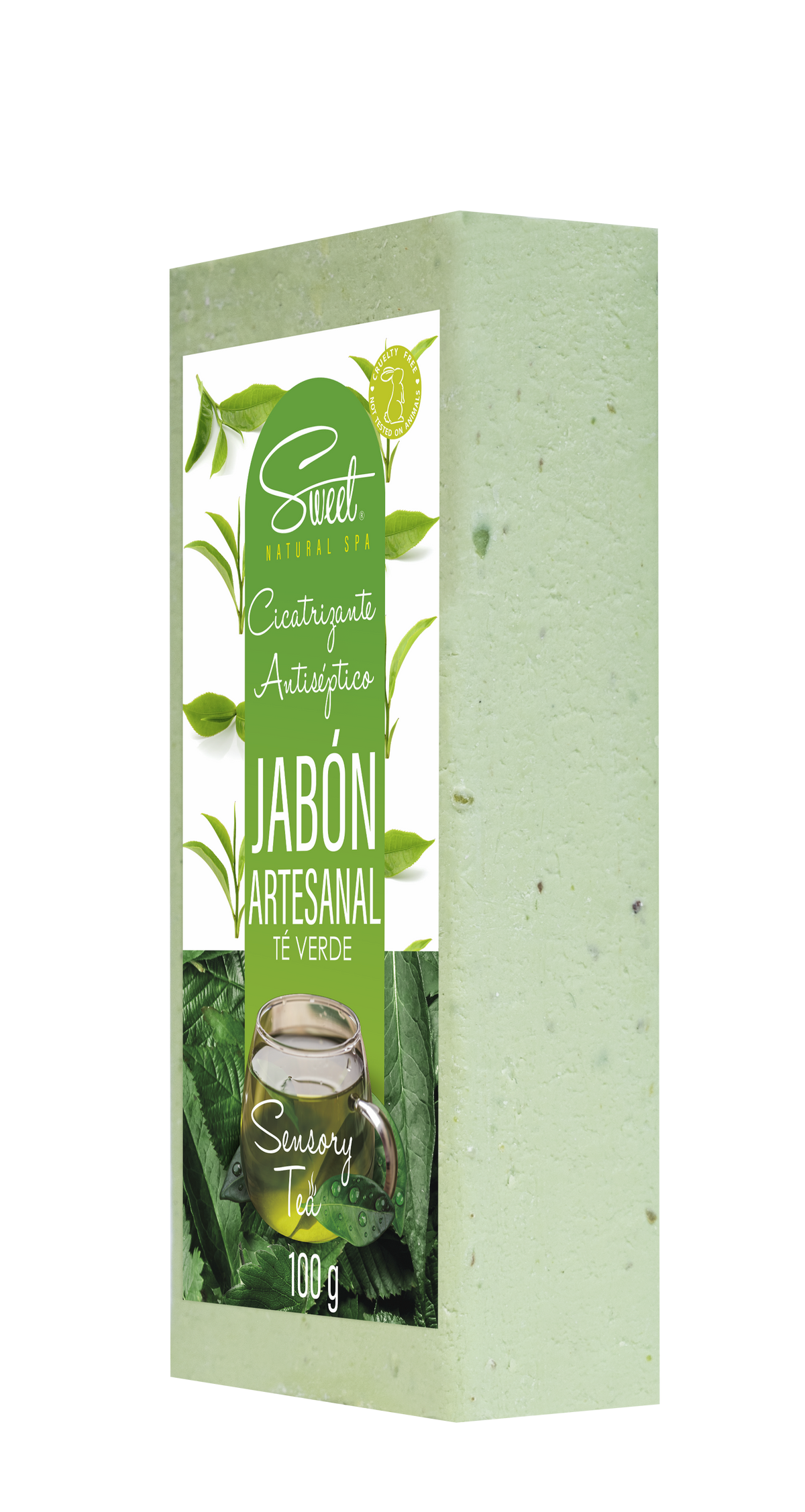 JABON ARTESANAL CICATRIZANTE / ANTISEPTICA  100g  Te Verde