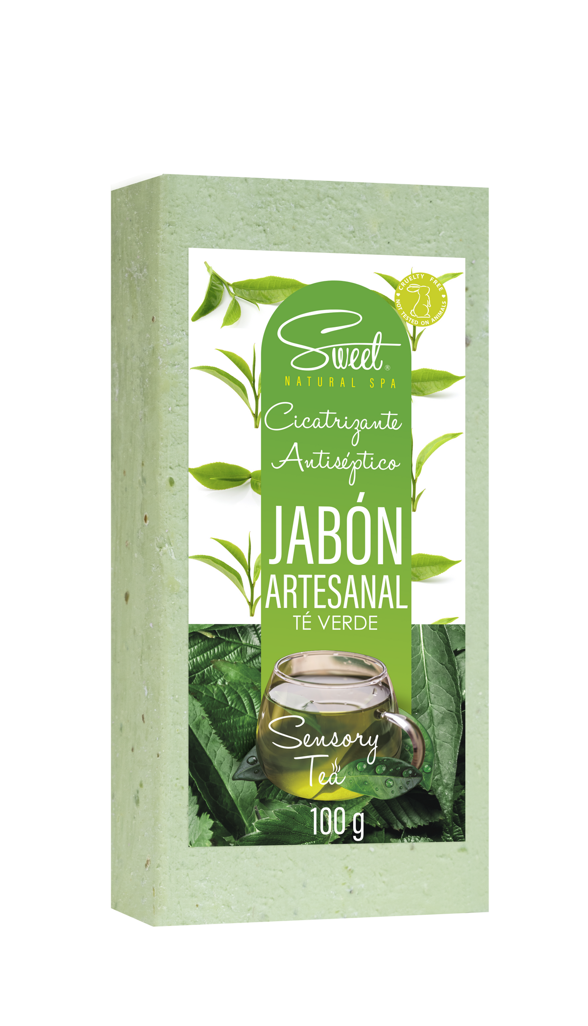 JABON ARTESANAL CICATRIZANTE / ANTISEPTICA  100g  Te Verde