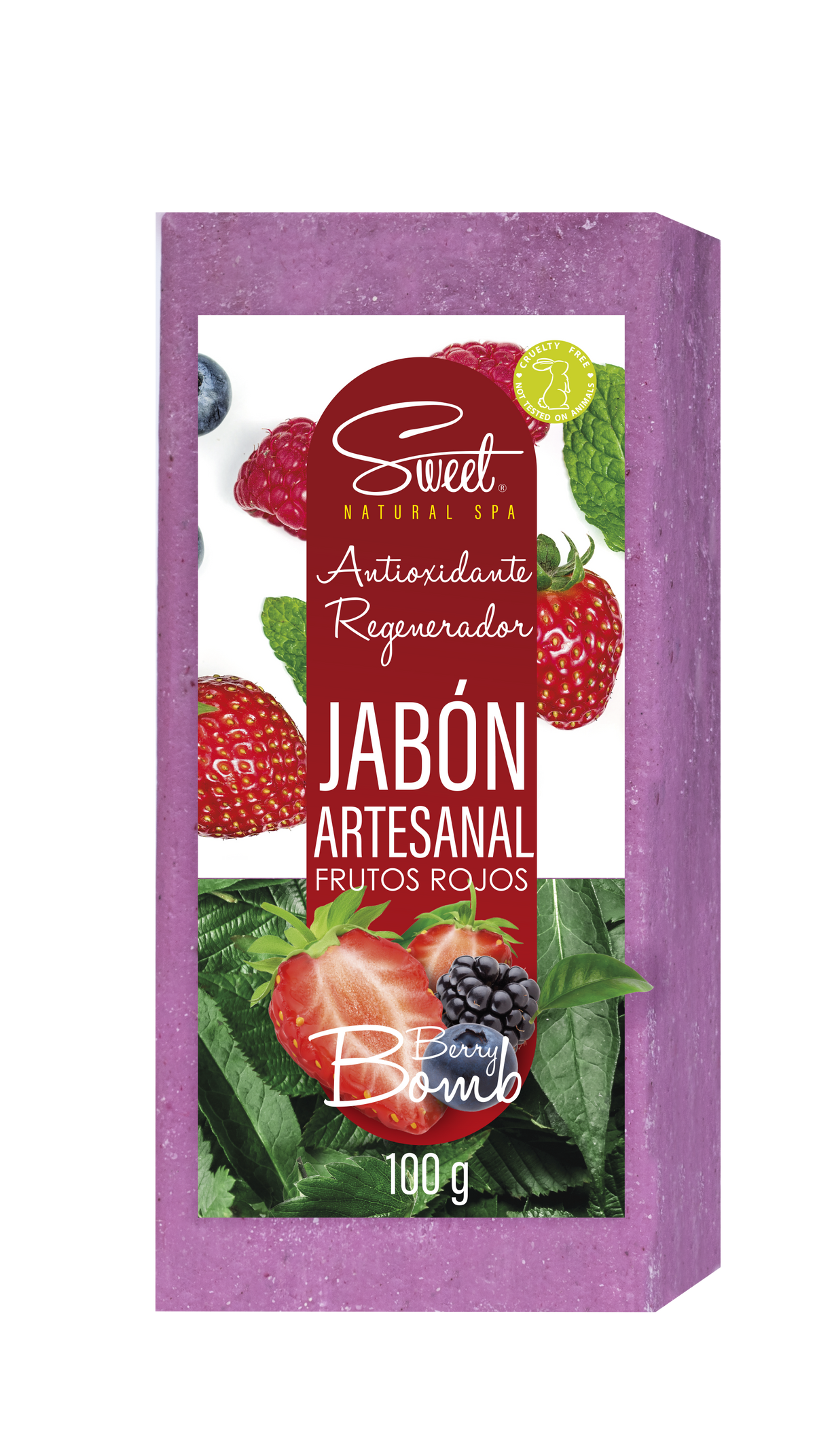 JABON ARTESANAL ANTIOXIDANTE / REGENERADOR  100g  Frutos Rojos