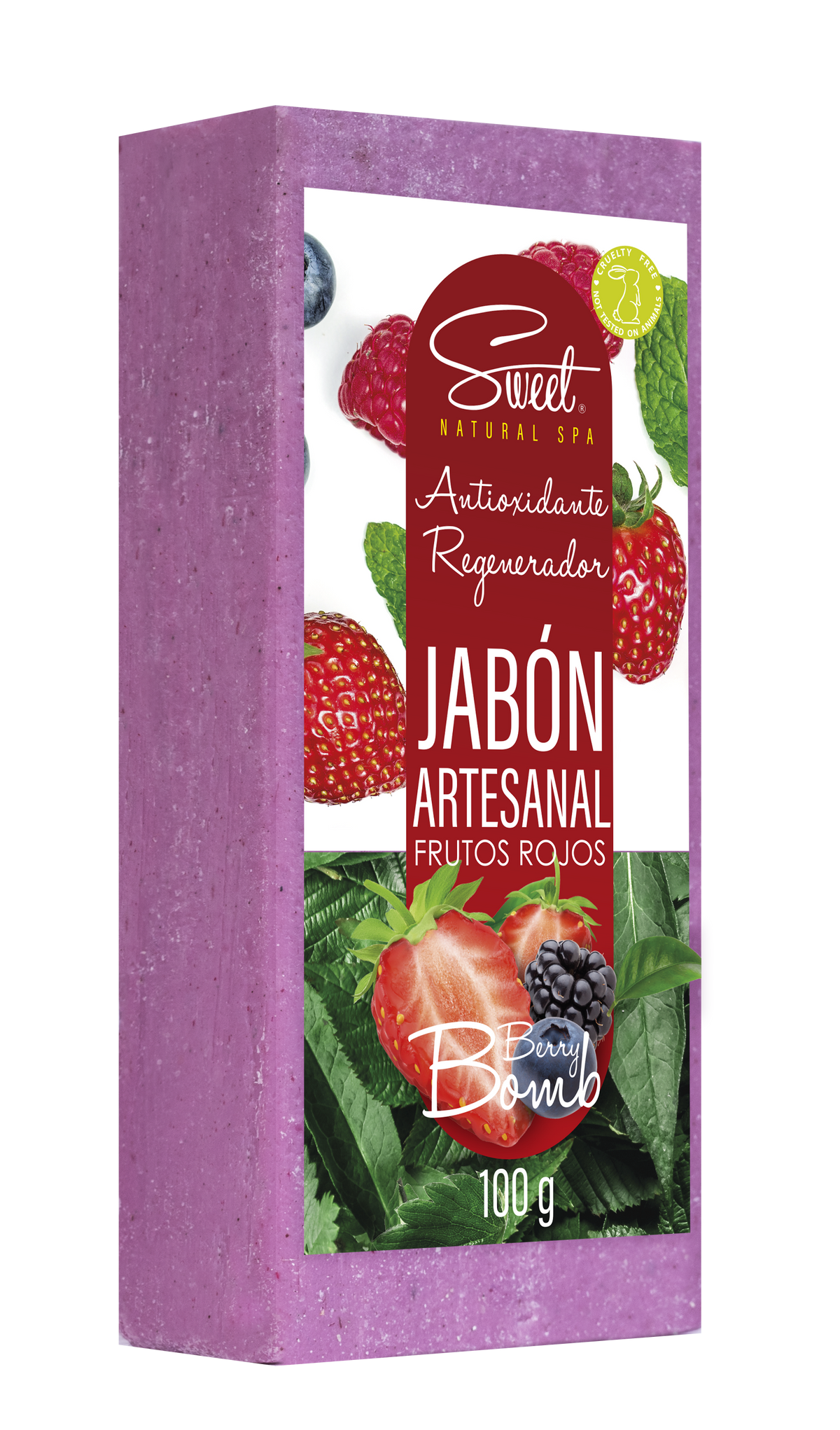 JABON ARTESANAL ANTIOXIDANTE / REGENERADOR  100g  Frutos Rojos