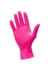 GUANTES DE NITRILO ROSA  M mediano 100pz