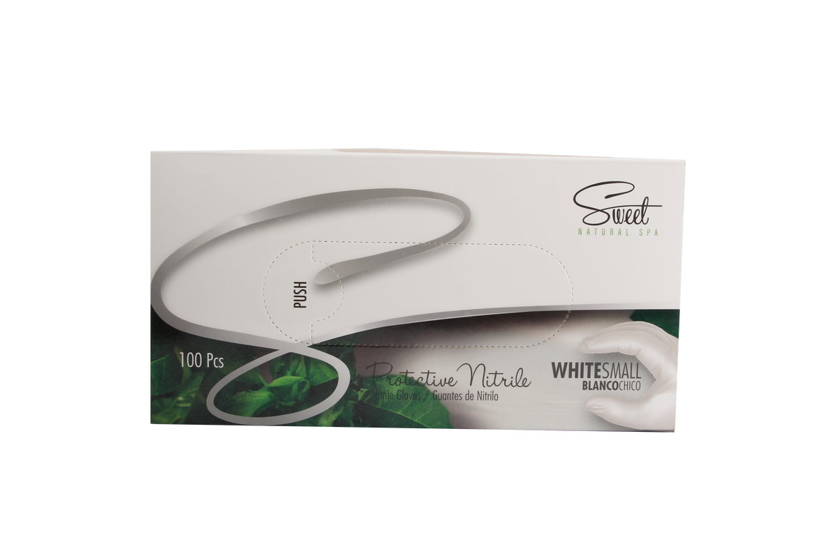 GUANTES DE NITRILO BLANCO M mediano 100pz