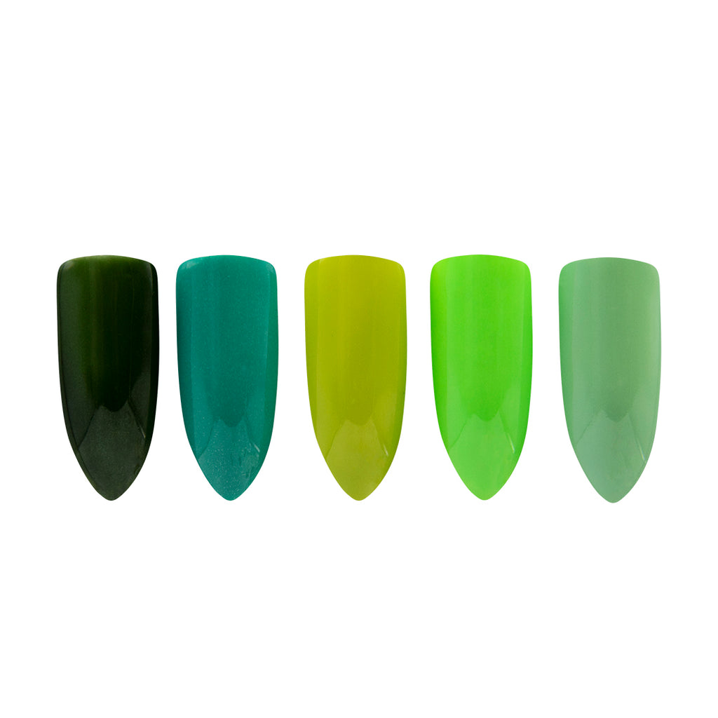 GEL 1 PASO COLECCIÓN LIFE GREEN (colores verdes) 5pz 10ml c/u