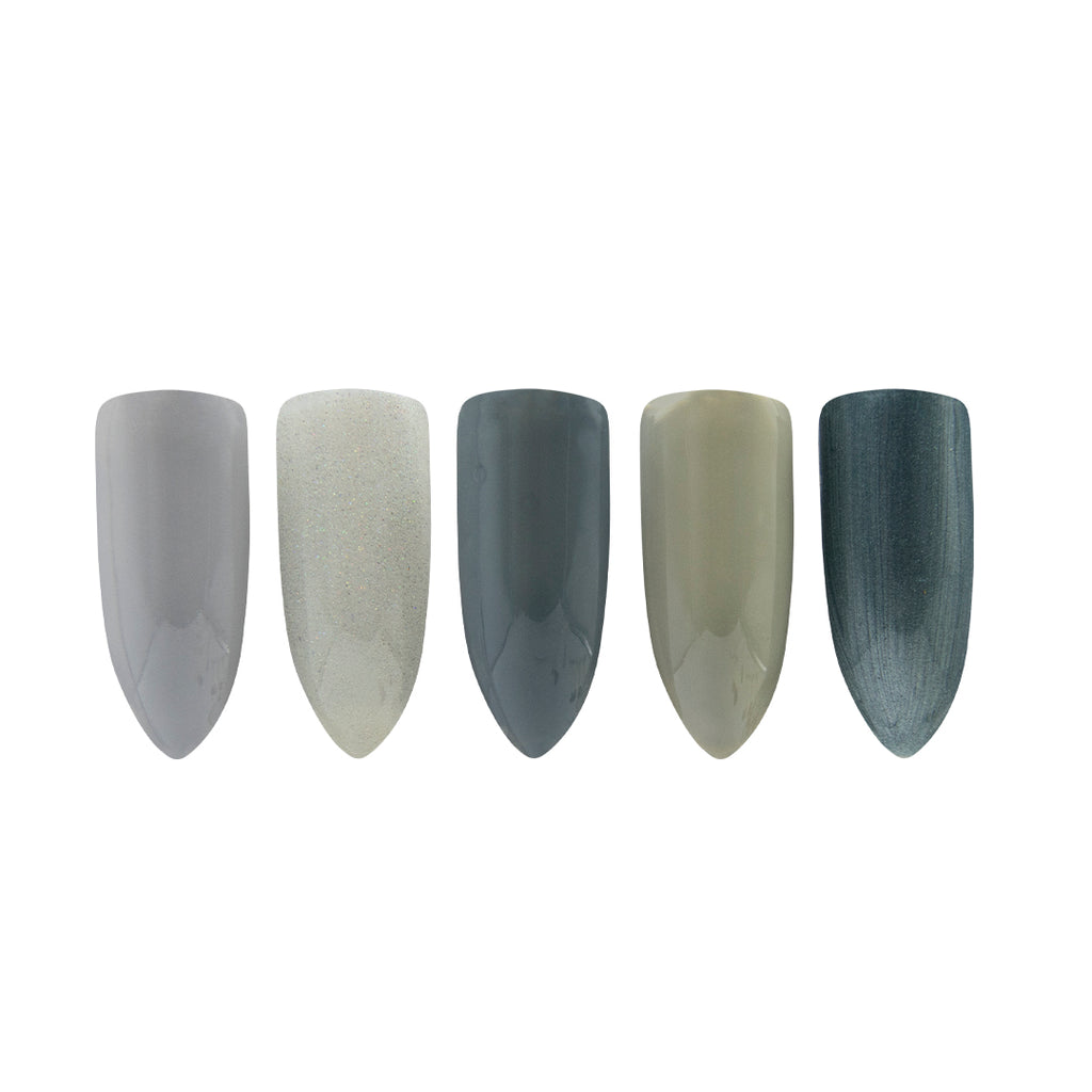 GEL 1 PASO COLECCIÓN SILVER GRAY (colores grises) 5pz 10ml c/u
