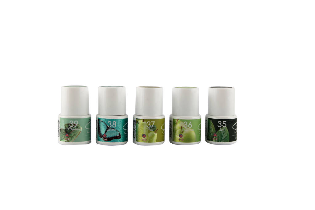 GEL 1 PASO COLECCIÓN LIFE GREEN (colores verdes) 5pz 10ml c/u