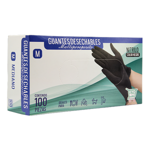 
                  
                    GUANTES DE NITRILO NEGRO M mediano 100pz
                  
                