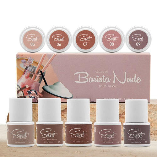 SWEET COLORS GEL 1 PASO COLECCIÓN BARISTA NUDE (colores nude) 5pz 10ml c/u