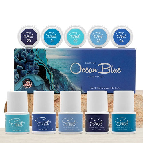 SWEET COLORS COLECCIÓN OCEAN BLUE (colores azules) 5pz 10ml c/u